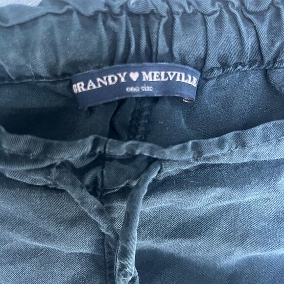 BRANDY MELVILLE CHARCOAL GRAY FADED BLACK COTTON DRAWSTRING SUMMER SHORTS OS S/M - Picture 7 of 9